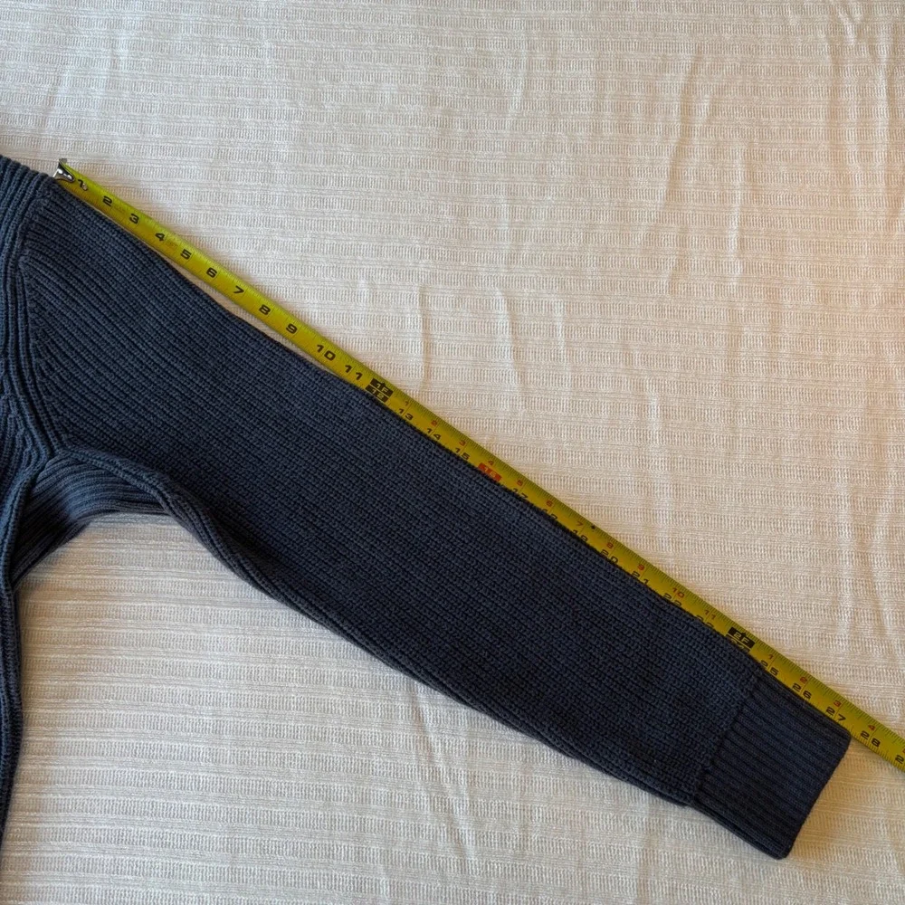 Duluth Trading Co Mens Gray Ribbed Henley Sweater Nylon Trim Elbow Patches M